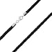 Auroris Geflochtene Echtleder-Kette schwarz Dicke 3mm mit Karabinerverschluss aus 925 Sterling-Silber Länge: 50cm