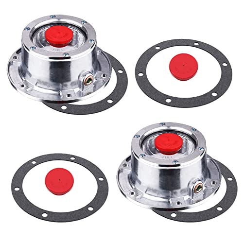 Cheemuii 343-4009 Trailer Hub Cap 2 Pcs 3434009 Aluminum Hubcaps For Trailer Axle With Extra 2 Pcs Rubber Plugs And Gaskets Replaces Stemco 343-4009 #TOP10