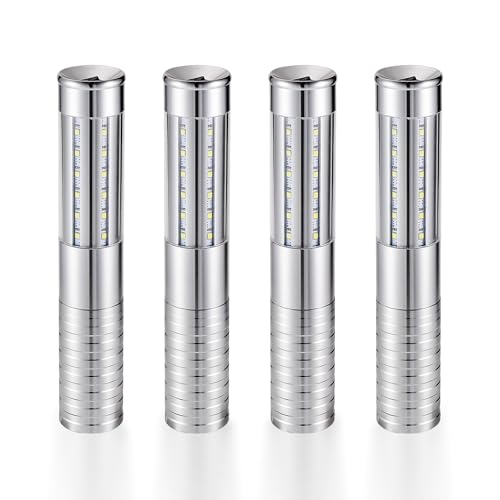 Bottle Strobe Baton Service Lights, LoveNite LED Rechargeable Liquor Bottles Sparkers for Wedding Party Concert Events, Champagne Handheld Light Topper for Bar Nightclub (Silver, 4 Pack)
