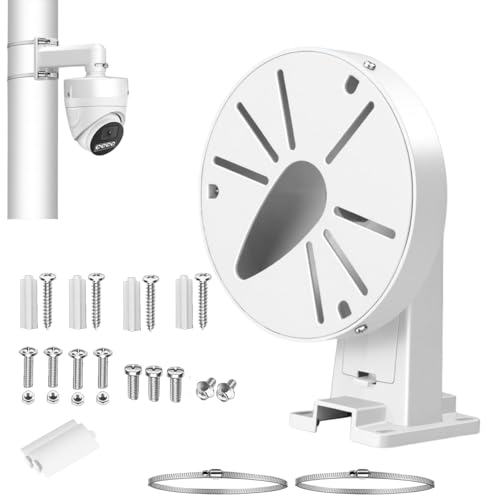 Image of CTXSumTec 8" Security Camera Vertical Pole Mount Bracket, Aluminum Alloy Indoor Outdoor Wall Mount L-Type Bracket for Dome Surveillance Cameras CCTV Security Dome IP Camera Mounting