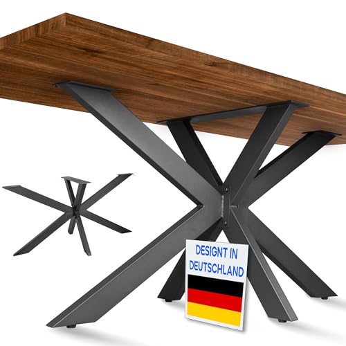 NEXT LEVEL - Tischbeine Metall Schwarz | 140x68x74cm, Profil 80x40mm, Metallisch, für Holz und Glas, Kompatibel mit Tischbreiten 70, 80, 90 und 100cm - PM-021