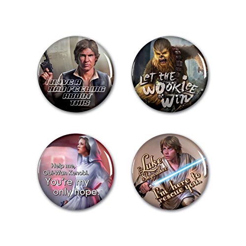 WinCraft Star Wars Star Wars Star Wars/Original Trilogy 1 1/4" Rnd Button 4 PackWinCraft Star Wars/Original Trilogy 1 1/4" Rnd Button 4 Pack, Multicolor, NA