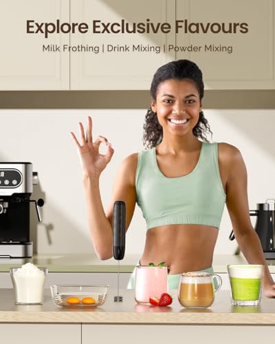 Image of Maestri House Rechargeable Milk Frother, LunaFro Mini with Detachable Wand