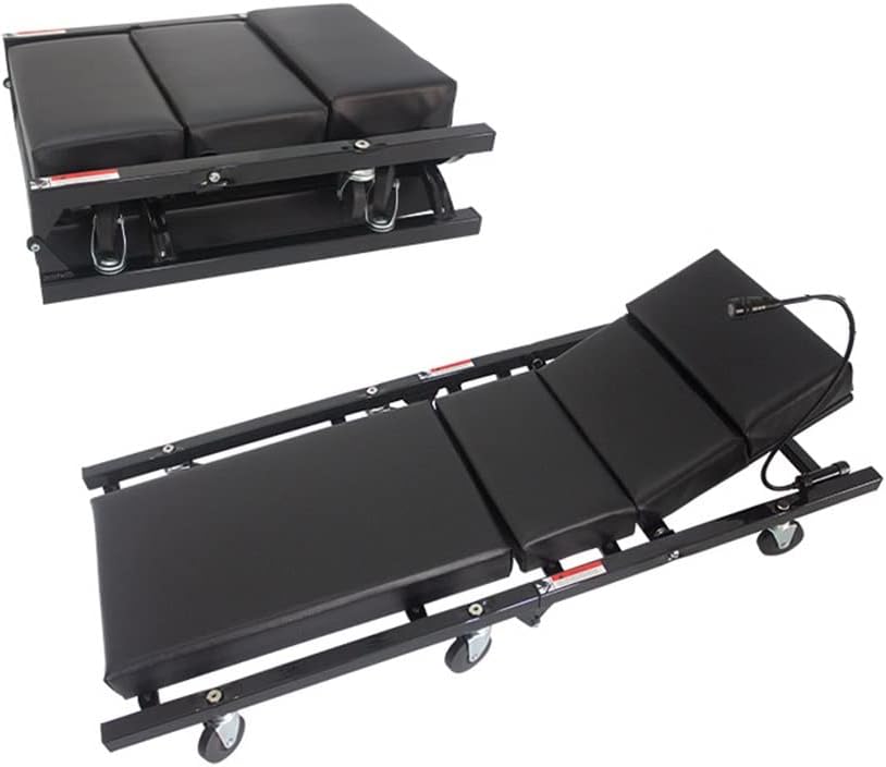 OZBME 2in1 Rolling Creeper Seat, Folding Garage Roller Seat