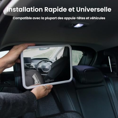 Rétroviseur voiture bébé avec télécommande et base rotative à 360 degrés