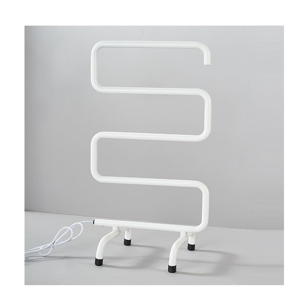 Scaldasalviette Elettrico Bagno da Terra,Porta Asciugamani Bagno Termosifone Elettrico Basso Consumo,Acciaio Inox Termoarredo Asciugamani da Bagno,Plug-in,A White,Plug in