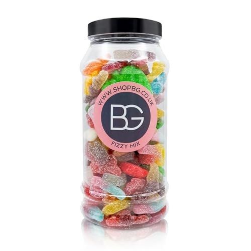 BG Quality Pick & Mix Sweet Jars | 600g Re-Sealable Sweetie Jar Retro Candy - Fizzy