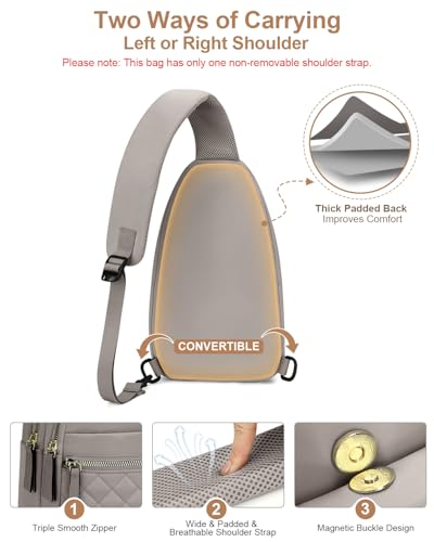 Image of Capolo Sling Bag for Women Men Waterproof Crossbody Bags for Women Trendy Casual Fanny Pack with Convertible Shoulder Strap Chest Bag for Travel Hiking(Grey, Medium)