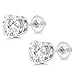 Gem Stone King 14K White Gold Timeless Brilliant Moissanite Stud Earrings For Women (4.40 Cttw, Round 8MM)