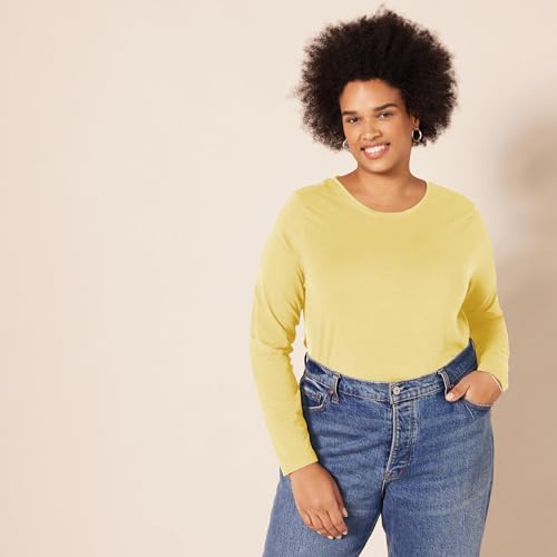Image of Amazon Essentials Women's Regular-Fit Long-Sleeve Crewneck T-Shirt (Available in Plus Size)