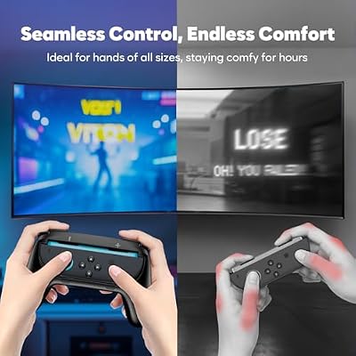 ProCase 2 Pack Joy-Con Grips for Nintendo Switch 2 2025 Released, Wear-Resistant Comfort Controller Hand Grip Handles Holder for Joycon -Black