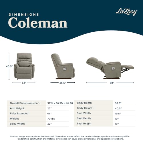 Image of La-Z-Boy Coleman Power Rocking Recliner, Grey | Plush Scaled-Down Comfort