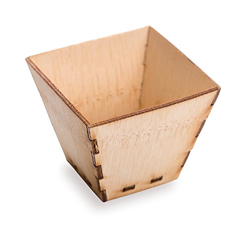 Image of Restaurantware 2 Ounce Appetizer Cups 100 Square Mini Dessert Cups - Durable Disposable Bamboo Tasting Bowls Sustainable For Snacks And Samples