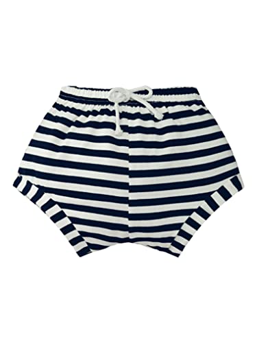 Yeahdor Toddler Baby Boy Girl Cotton Drawstring Shorts Striped Bloomers Diaper Cover Cake Smash Clothes Navy Blue 2-3 Years