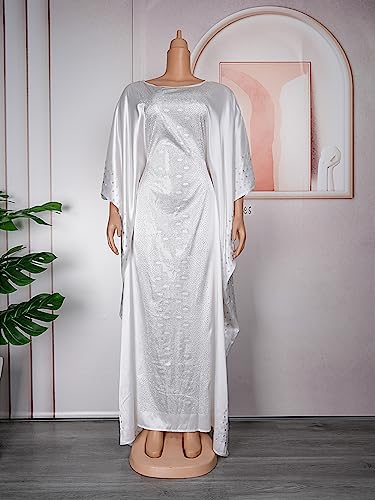 Image of HD African Dresses for Women Fashion Beading Rhinestone Kaftan Maxi Dress