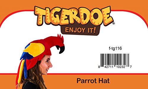 Tigerdoe Parrot Hat - Jimmy Buffet Hat - Parrot Head Hat - Parrot Costume - Hawaiian Costume Hat - Crazy Hat Day