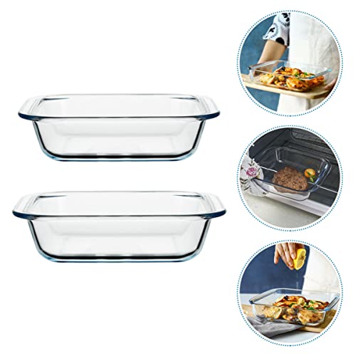 Anneome 2Pcs Plate Pans Trays Small Oven Oblong Roasting Food Lasagna Cheese Versatile Grips Bbq For Plates Microwave Rectangular Basics Mini Casserole Cake Dinner - L Pan #TOP2