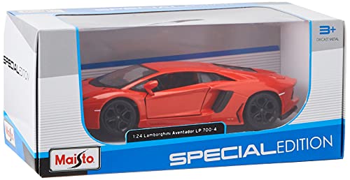 Maisto Lamborghini Aventador Lp 700-4 Diecast Vehicle (1:24 Scale), Metallic Orange #TOP3