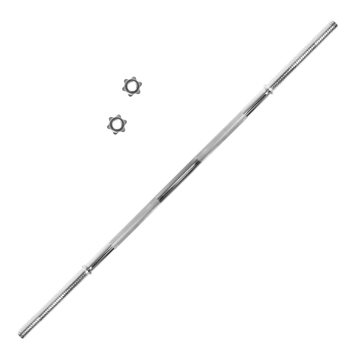 GymBeam Bilanciere Dritto Cromato Lifter 30mm in Acciaio, Bilanciere Cromato da Palestra per Pesistica 150cm, Peso 10kg, capacità di Carico 136kg, con Fermi a Forma di Stella.