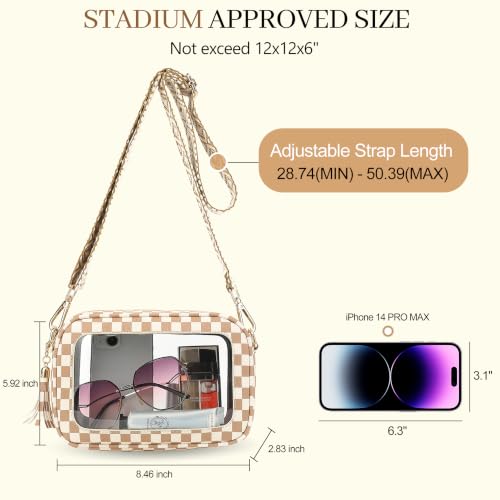 Image of LOXOMU Clear Crossbody Bag Stadium Approved - Waterproof Clear Purses for Women Stadium Bag with Adjustable Guitar Strap