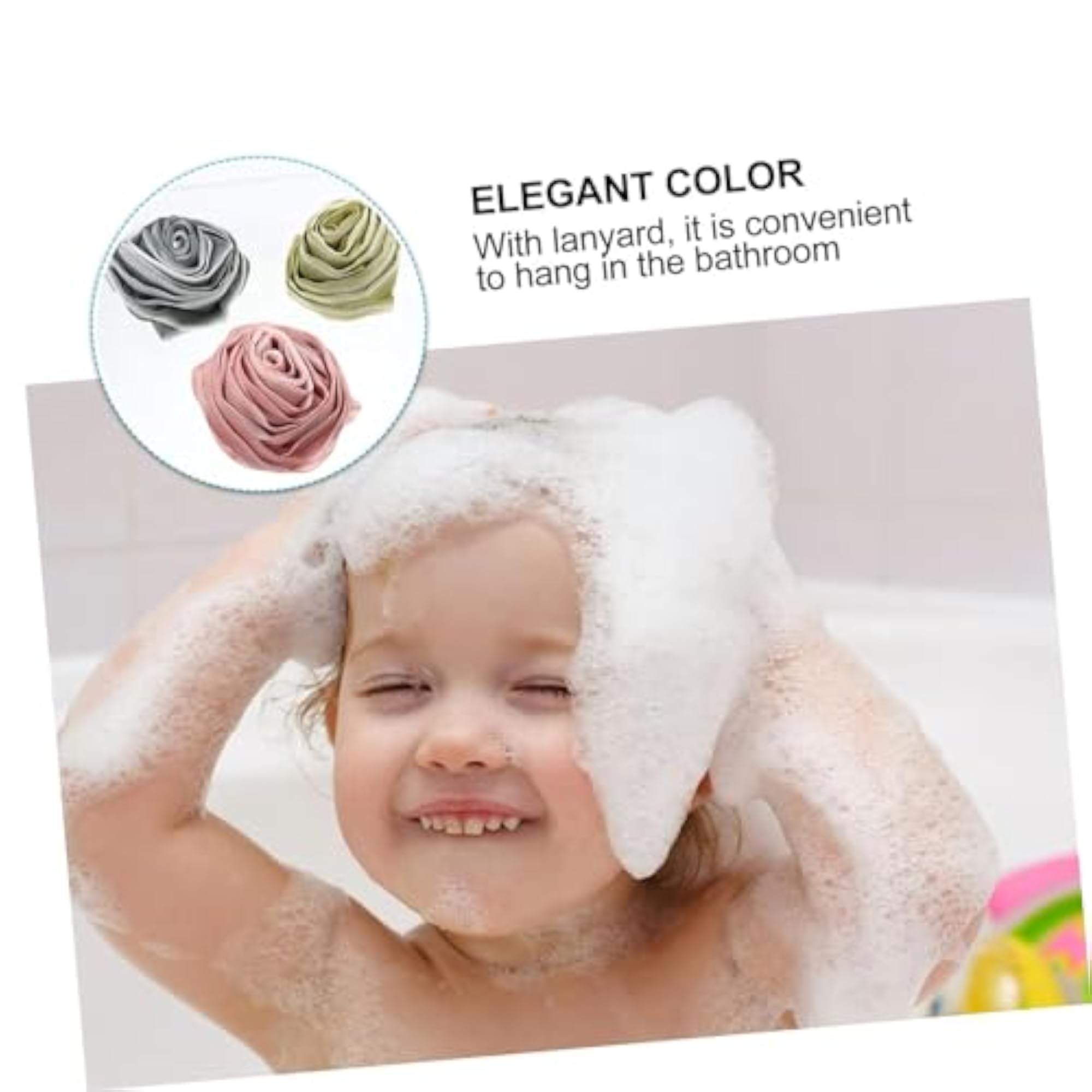 Rose Bath Loofah Mesh Shower Pouf, Adult Bathing Scrubber