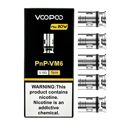 VOOPOO PNP Coils, VM6, 0.15 Ohm, Replacement Coils for Drag X Kit, Drag S Kit, Argus Kit, Argus Pro Kit, PnP POD Tank, Pack of 5, No Nicotine