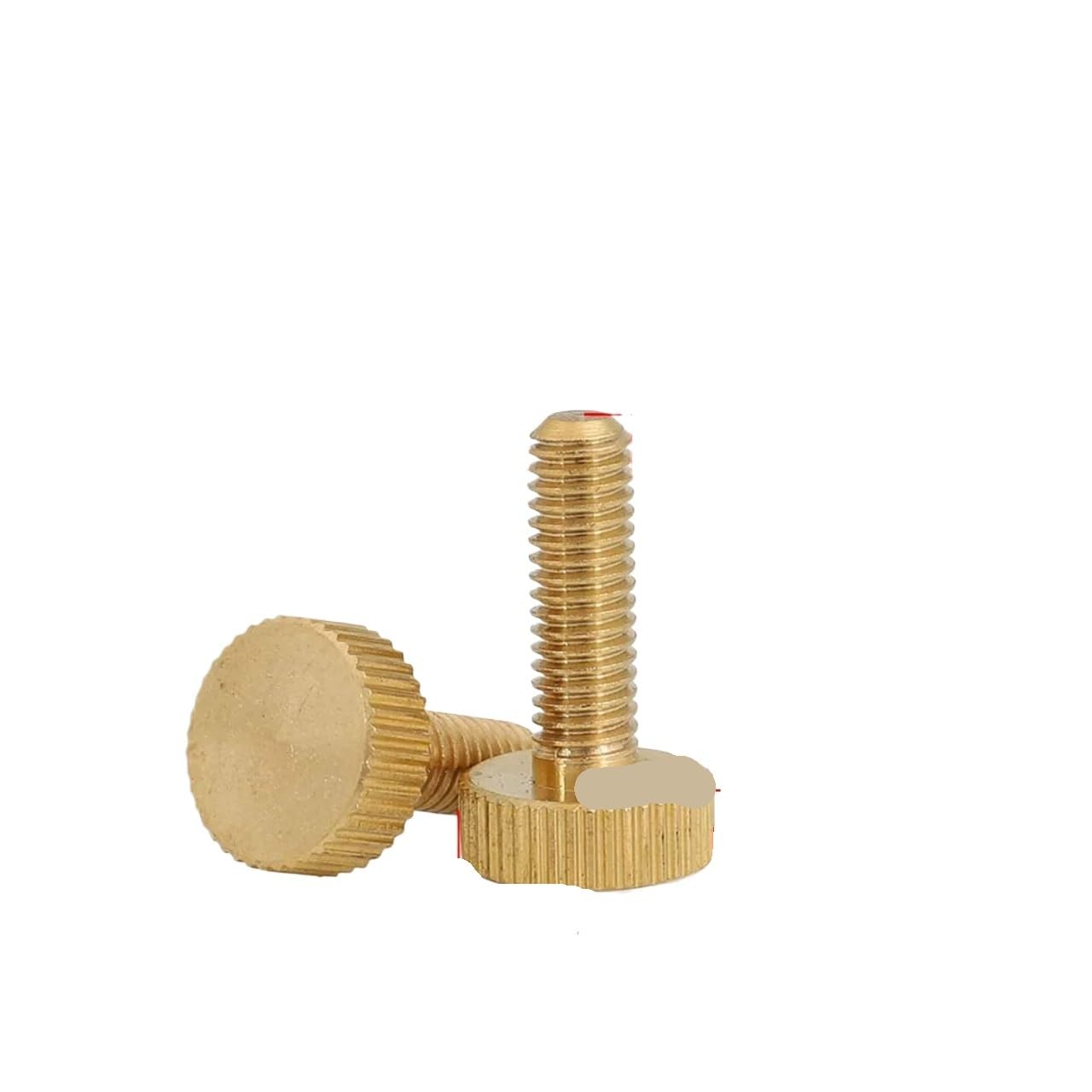 WEKONUMEX Knurled Thumb Screws, Knurled Thumb Screws Brass Flat Head Hand Screw Nail Multiple Sizes M3-M10(5pcs M4X30X10)