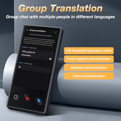 Language Translator Device 2025, AI & ChatGPT & No WiFi Needed, Real-Time Two Way Voice/Photo Translation, 148+ Languages Offline/Online, Portable for Business, Learning & Global Travel - Thumbnail 7