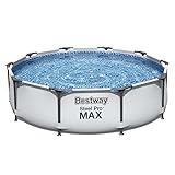 piscina bestway redonda 305 x 76 Diseño resistente: la piscina con marco de acero está revestida además con una protección contra la corrosión de alta calidad.
