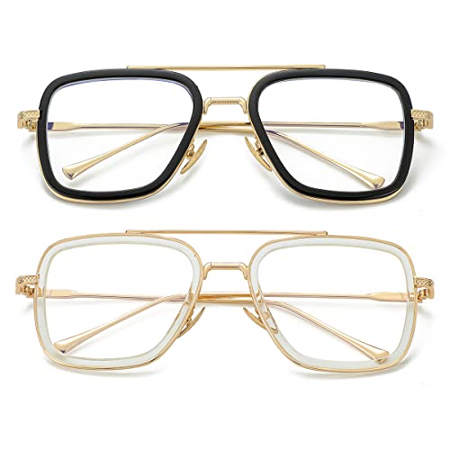 Image of Tony Stark Style Blue Light Blocking Glasses for Men Women, Iron Man and Spider-Man Computer Gaming Glasses