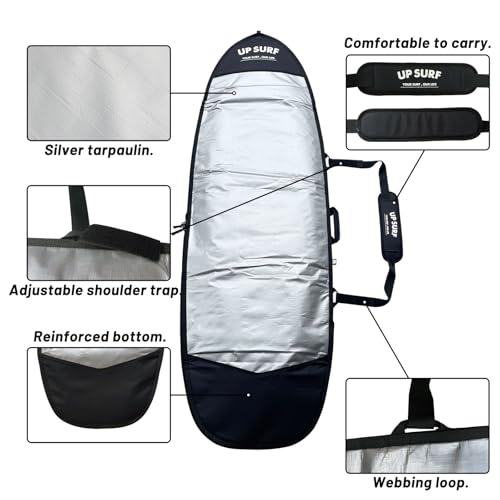 UP SURF Surfboard Bag, Daylight Bags for Fish/Hybrid Surfboards, for Size Fish/Hybrid board 5'4'', 5'8'',6'0'',6'4'',6'8'',Surfboard cover for Storage and Transport Surfboard (6’8‘’) by UP SURF - Image 4