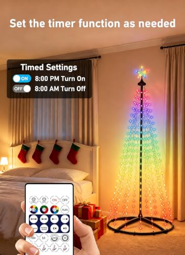 oneup 6FT Christmas Cone Tree Light,Smart RGB Light with App & Remote - image 6