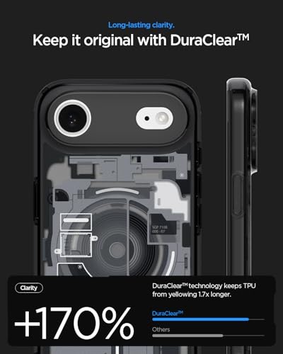 Image of Spigen Ultra Hybrid MagFit Back Cover Case Compatible with iPhone Air (2025), iPhone 17 Air Cover case (TPU + Poly Carbonate | Zero One Black)