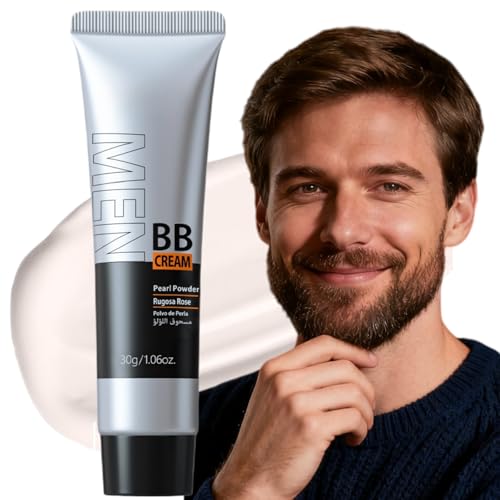 Mens BB Cream Foundation,Crème Teintée Homme,Fond De Teint Homme Naturel Et Waterproof,Correcteur Teint Pour Peau Sensible,Cushion Fond De Teint Léger