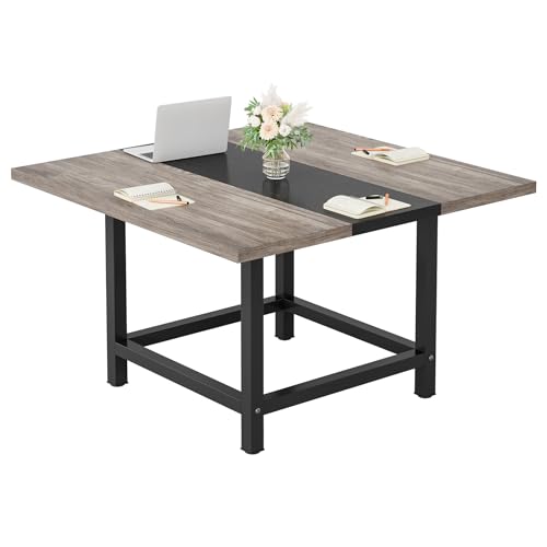 LITTLE TREE 39-Inch Square Small Conference Room Table for 4 People, Wood Computer Desk for Home Office, Small Space (Chair not Included) by LITTLE TREE - Used condition - US$62.37