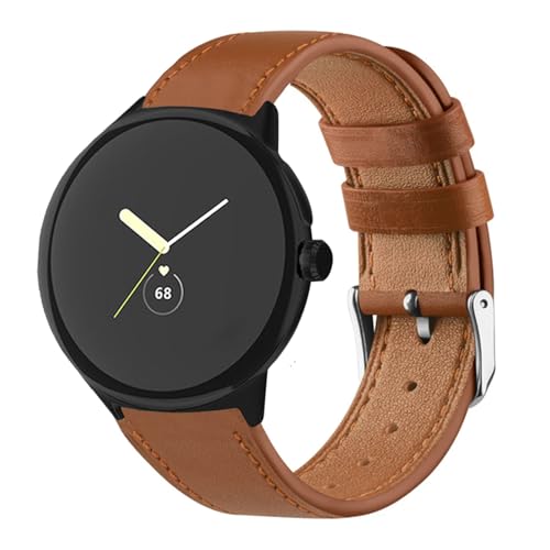 DINGK Uhrenarmband für Google Pixel Watch 3 45mm Armband Premium Echte Lederarmband Outdoor Sportarmband für Damen Herren Ersatzbänder Armband Kompatibel mit Google Pixel Watch 3 45mm Armband (1)