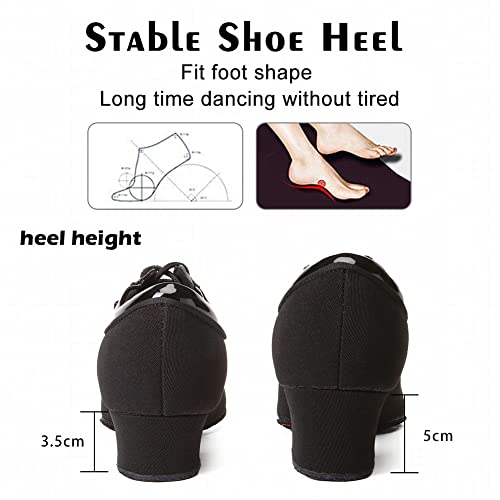 Chaussures de danse latine avec lacets et talon bas modèle 601 - 5