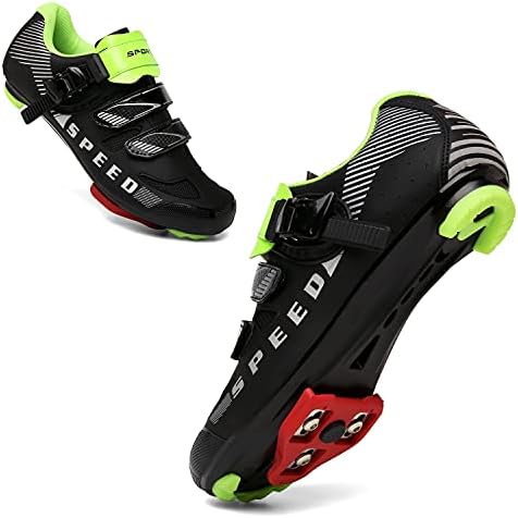 Cycling Riding Peloton Shoes Womens Bike Bicycle Ladies Road Delta Cleats Clip Outdoor Pedal Compatible with Peloton Shimano SPD & Look ARC Delta Perfect for Mens Cycling Road Racing Green 40