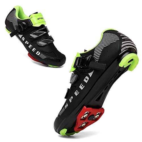 Cycling Riding Peloton Shoes Womens Bike Bicycle Ladies Road Delta Cleats Clip Outdoor Pedal Compatible With Peloton Shimano Spd & Look Arc Delta Perfect For Mens Cycling Road Racing Green 40 #TOP8