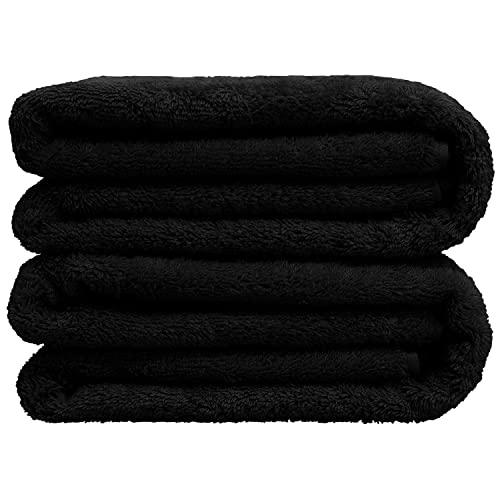 Image of BC BARE COTTON Luxury Hotel & Spa Towel Turkish Bath Sheets Dobby Border (Black, Bath Sheets - Set of 2)