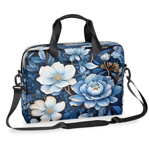 Bolso para laptop de 16 pulgadas blue ethnic flowers miniatura 1