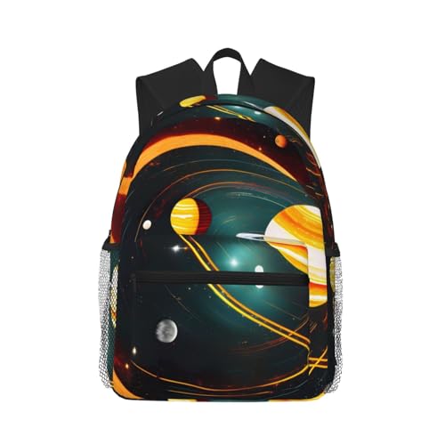 Sac à dos université homme et femme avec poches imprimé astronomie noir
