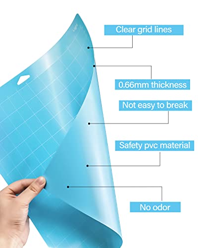Colemoly 12x12 Cutting Mat 14 Pack Variety for Cricut Maker/Explore 3/Air 2/Air/One 2 Pack Cut Mats Scrapers Sticky Cricket Card Replacement Accessories Pad for Supplie Standard Light Strong Frabic