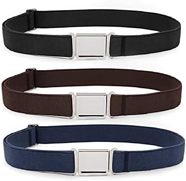 LEACOOLKEY Kids Adjustable Magnetic Belt Boys Girls Elastic Belt with Easy Magnetic Buckle for Back to School Girls Accessories