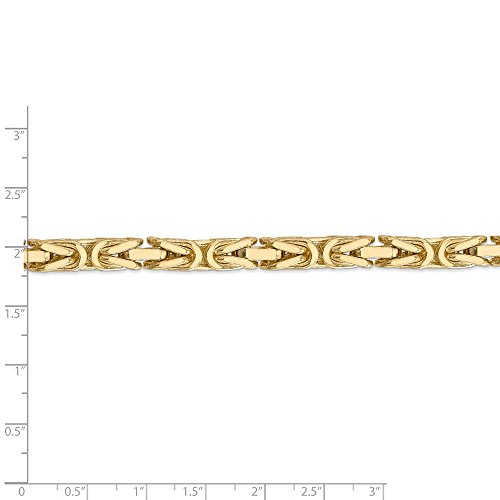 Diamond2Deal 14K Yellow Gold 6.5Mm Byzantine Chain Necklace Fine Jewelry Gift For Women #TOP5