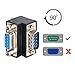 xiwai DB9P 90 Degree Down Angled Gender Changer D-Sub 9Pin RS232 Male to Female Connector Serial Port Extension Adapter