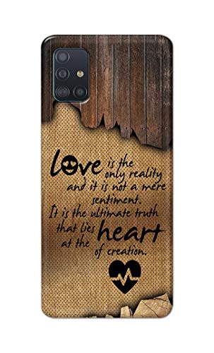Image of PRINTFIDAA Love is The Only Reality and It is Not Mere Sentiment Printed Designer Hard Case for Samsung Galaxy A51, SM-A515F / DSN, SM-A515F / DS Back Cover -(e) RPM1010
