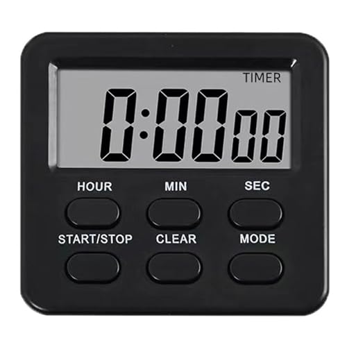 多機能キッチンタイマー、目覚まし時計3個(3pcs Black)