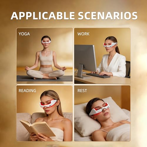 Image of Red Light Therapy Eye Massager for Puffy Eyes & Wrinkles, Rechargeable Care Device, Under Eye Red Light Therapy Device for Dark Circles, Eye Bags & Puffiness periorbital(White)