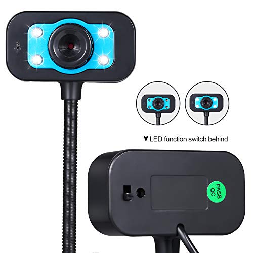 Webcam USB, Desktop Computer PC Vídeo com Microfone, Câmera de Vi-são Noc-turna Flexível 4 L-ED Nigh